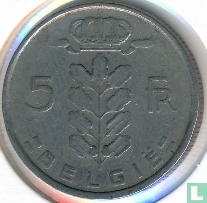 Belgien 5 Franc 1950 (NLD - Wendeprägung) - Bild 2