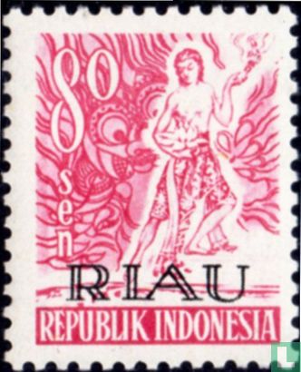 Timbres de l'Indonésie avec RIAU