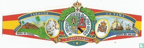 Escudo de Armas de Colon 1493 V Centenario - Tabacos 1492 Vega de Tabacos - La Fama 1992 Flota de Colon - Image 1