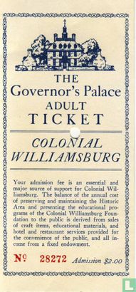 Colonial Williamsburg, The Governor's Palace, Adult