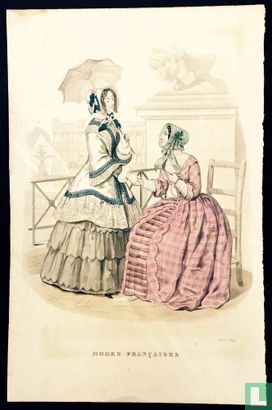 Deux femmes à la terasse serrant la main - Juin 1849 - Afbeelding 1