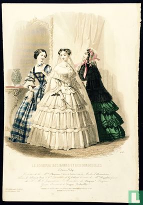 Toilettes de la mademoiselle Lhopiteau, trois femmes, une robe de mariage (1850-1853) - 443 - Image 1