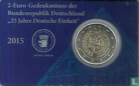 Duitsland 2 euro 2015 (coincard - A) "25 years of German Unity" - Afbeelding 1