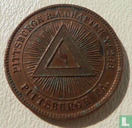 USA  Masonic Penny  Pittsburgh (PA)  1888 - Afbeelding 2