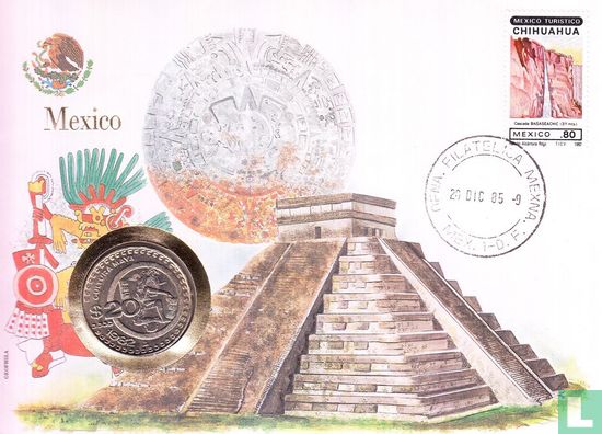 Mexiko 20 Peso 1982 (Numisbrief) "Maya culture" - Bild 1