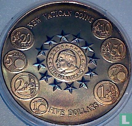 Liberia 5 dollars 2002 (PROOFLIKE) "New Vatican coins" - Afbeelding 2