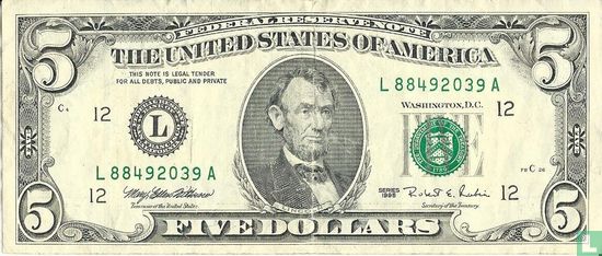 United States 5 dollars 1995 L - Image 1