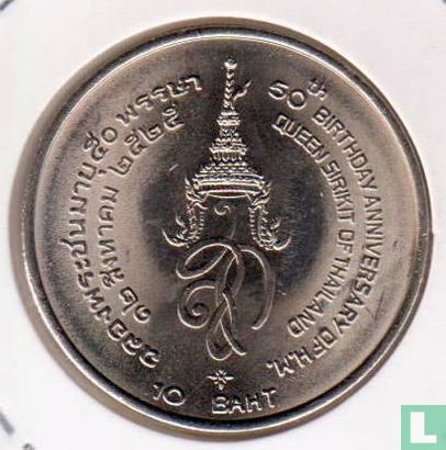 Thailand 10 baht 1982 (BE2525) "50th anniversary of Queen Sikirit" - Afbeelding 1