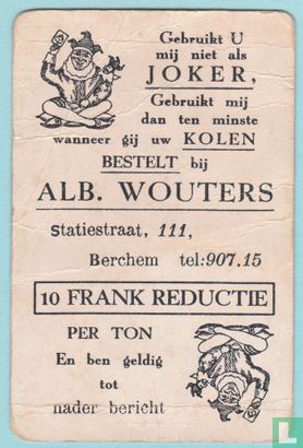 Joker, Belgium, Albert Wouters Kolen, Speelkaarten, Playing Cards - Afbeelding 1
