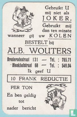 Joker, Belgium, Albert Wouters Kolen, Speelkaarten, Playing Cards - Bild 1