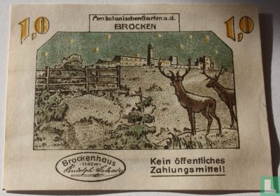 Schierke 1 Mark 1921 (Brocken) - Bild 1