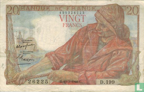 Frankrijk 20 Francs (10/03/1949) - Afbeelding 1