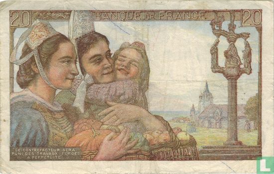 Frankreich 20 Francs (10.03.1949) - Bild 2