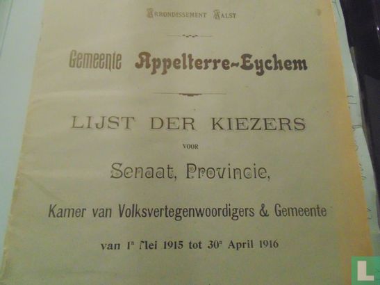 Lijst der kiezers gemeente Appelterre-Eychem  - Afbeelding 1
