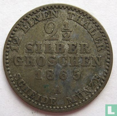 Pruisen 2½ silbergroschen 1865 - Afbeelding 1