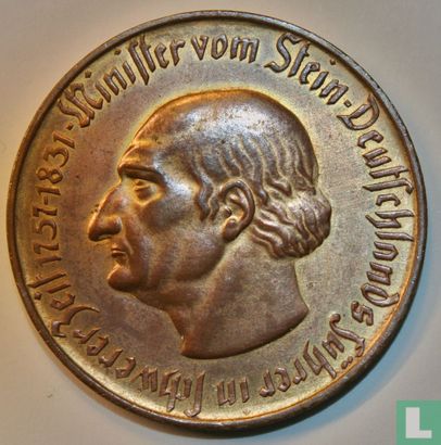 Westphalia 10000 mark 1923 (small rim) "Freiherr vom Stein" - Image 2
