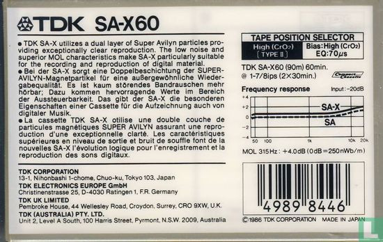 TDK SA-X60 cassette - Afbeelding 2