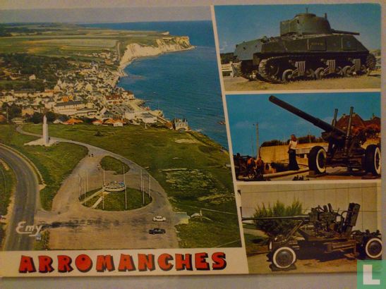 Arromanches: Vue générale aérienne et vestiges du débarquement en juin1944 - Bild 1