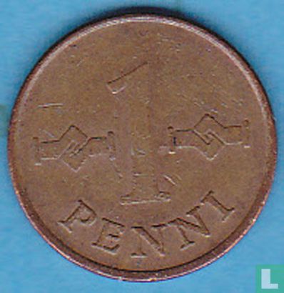Finlande 1 penni 1963 (Avec côté arrondi) - Image 2