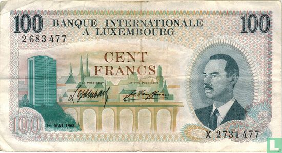 Luxembourg 100 Francs   - Image 1