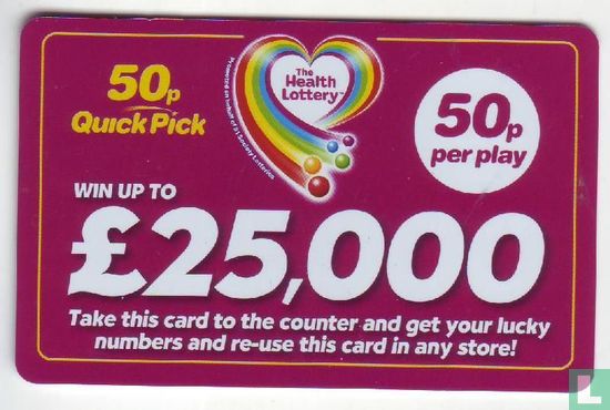 Playcard 50p Quick Pick - The Health Lottery - Image 1