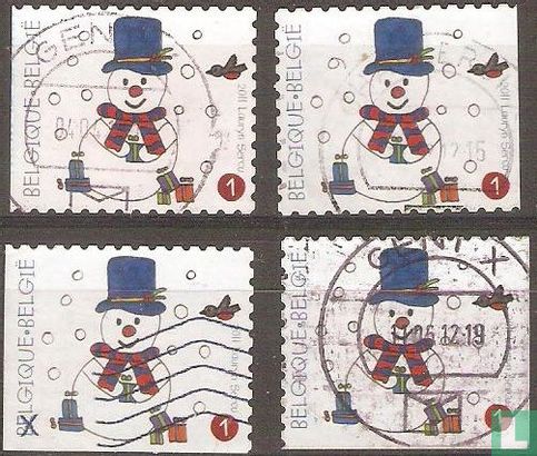 Christmas snowman stamp