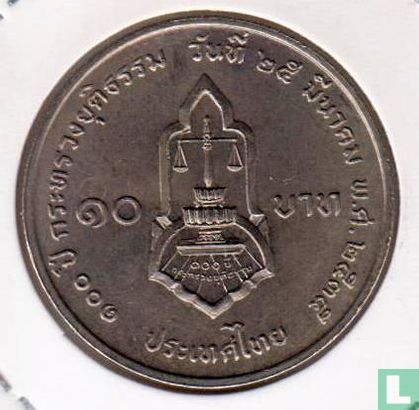 Thailand 10 baht 1992 (BE2535) "100th anniversary Ministry of Justice" - Afbeelding 1
