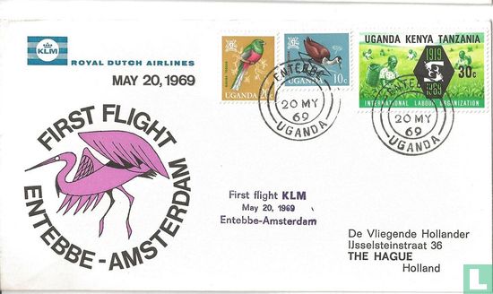 Erster KLM-Flug Entebbe-Amsterdam