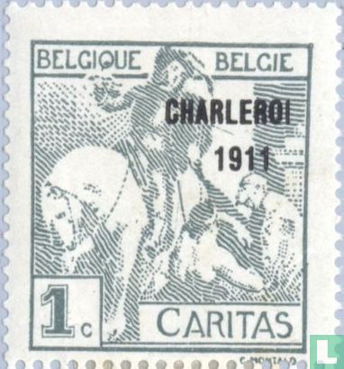 Caritas, mit Aufdruck "CHARLEROI 1911"