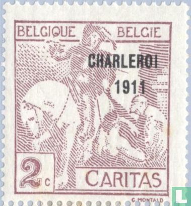 Caritas, met opdruk "CHARLEROI 1911"