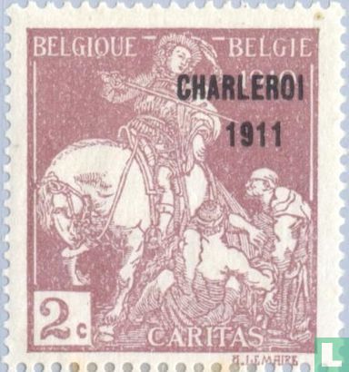 Caritas, with overprint "CHARLEROI 1911"