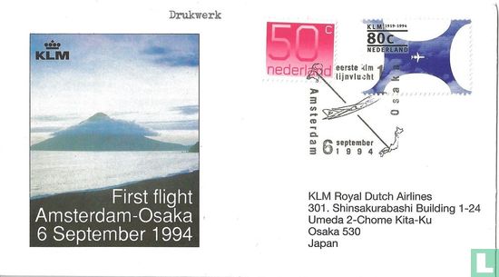 Eerste vlucht Amsterdam-Osaka