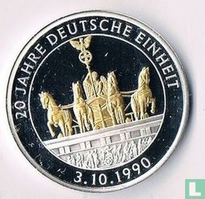Deutschland Medailie 03.10.1990 20 Jahre Deutsche Einheit  - Afbeelding 2