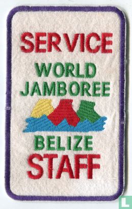 Belize contingent - 19th World Jamboree - Service Staff - jacketpatch (purple border)