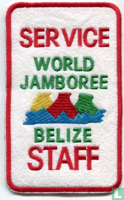 Belize contingent - 19th World Jamboree - Service Staff - jacketpatch (red border)