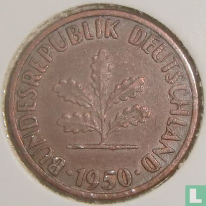 Duitsland 1 pfennig 1950 (J - groot muntteken) - Afbeelding 1