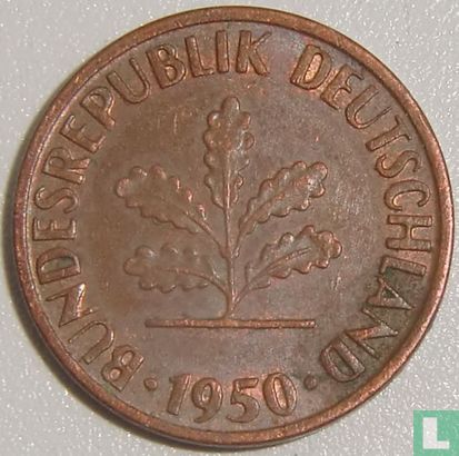 Allemagne 1 pfennig 1950 (J - marque d'atelier de petite) - Image 1