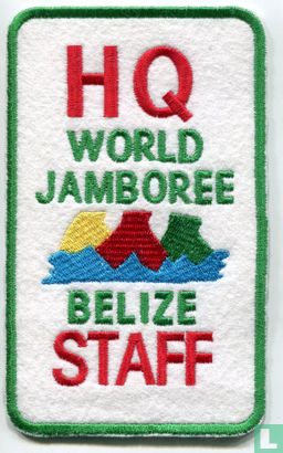 Belize contingent - 19th World Jamboree - HQ Staff - jacketpatch (green border)