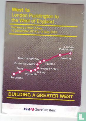 Summary of Train Times West 1a - First Great Western 2014 - 2015