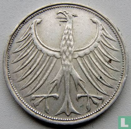 Germany 5 mark 1963 (F) - Image 2