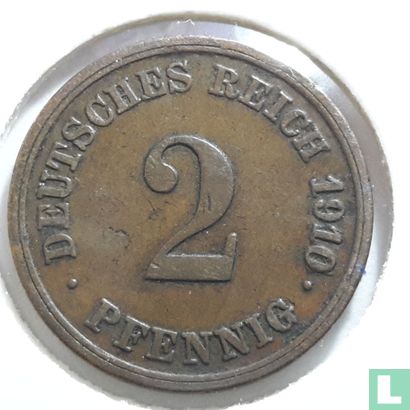 Duitse Rijk 2 pfennig 1910 (F) - Afbeelding 1