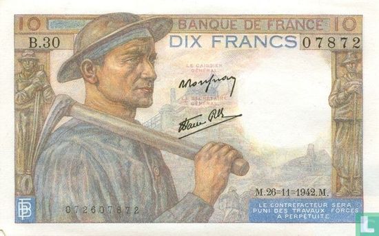 Frankrijk 10 Francs (P99d) - Afbeelding 1