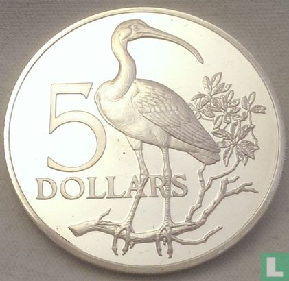 Trinité-et-Tobago 5 dollars 1977 (BE) - Image 2