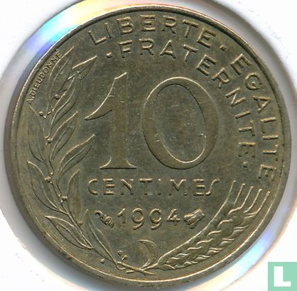 Frankreich 10 Centime 1994 (Biene) - Bild 1