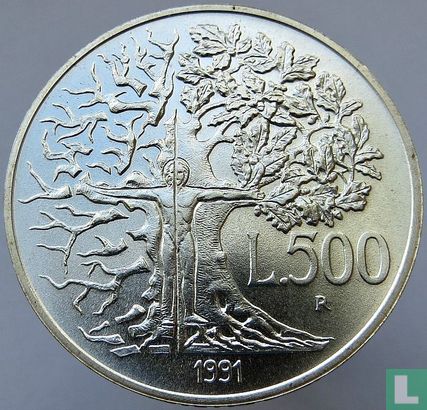 Italie 500 lire 1991 "Flora and fauna of Italy" - Image 1