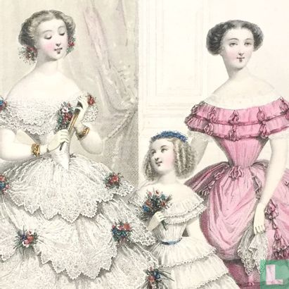Toilettes Mme Ve. Perret Collard; Deux femmes et une fille (1850-1853) - 387 - Image 3