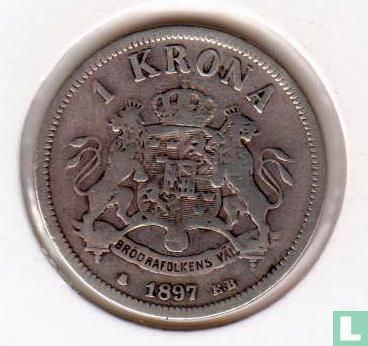 Zweden 1 krona 1897 - Afbeelding 1