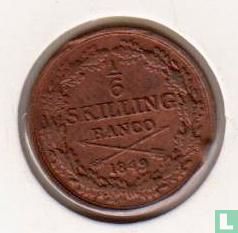 Suède 1/6 skilling banco 1849 - Image 1