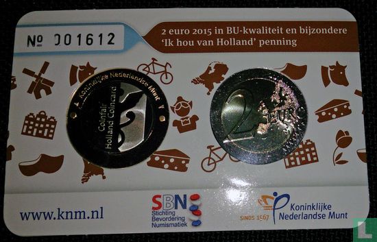 Pays-Bas 2 euro 2015 (coincard) "Waffles" - Image 2