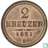 Österreich 2 Kreuzer 1851 (B) - Bild 1